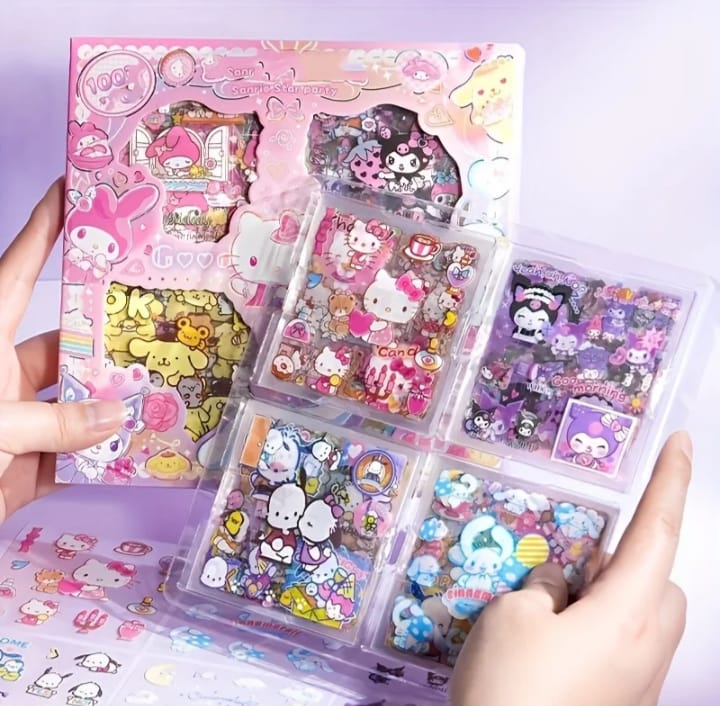 Caja de stickers Sanrio- 100 láminas impermeables