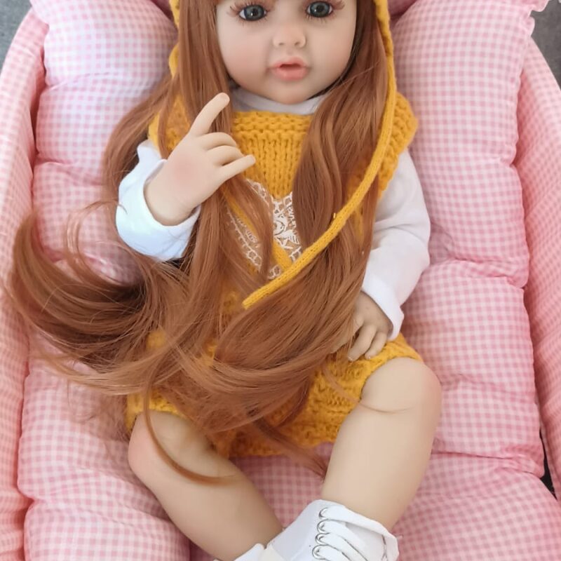 Muñeca Rebeca Bebe Reborn vinilo pelirroja